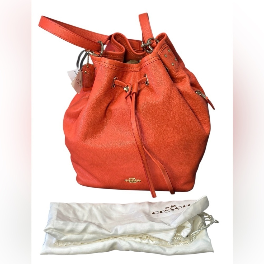 Coach  Leather TurnLock Tie Bucket Bag - Picture 14 of 17